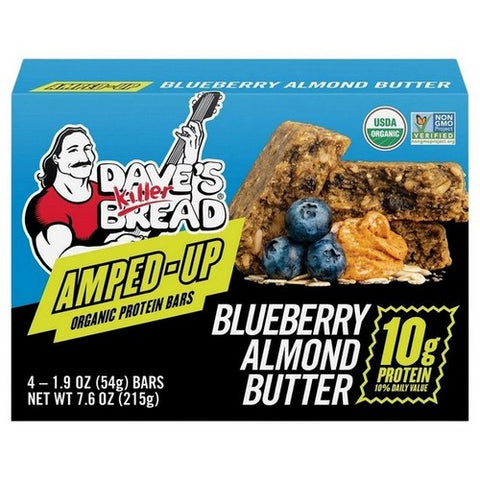 Dave's Killer Bread, Organic Protein Bars Blueberry Almond Butter, 7.6 Oz (Case Of 6)