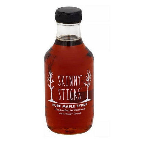 Skinny Sticks Maple Syrup, Pure Maple Syrup, 16 Oz (Case Of 6)