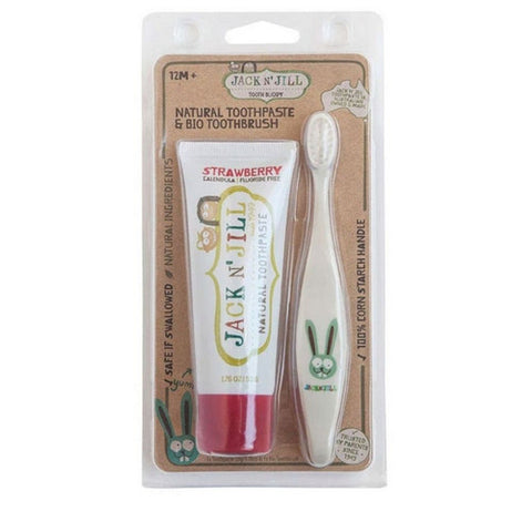 Jack N' Jill, Natural Toothpaste and Toothbrush Strawberry, 2 Count (Case Of 6)