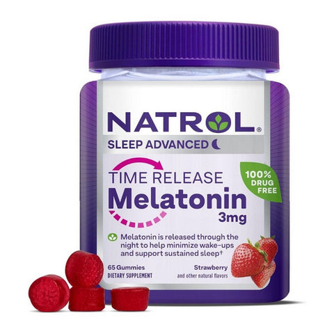 Natrol, Time Release Melatonin, 3 Mg, Strawberry 65 Count