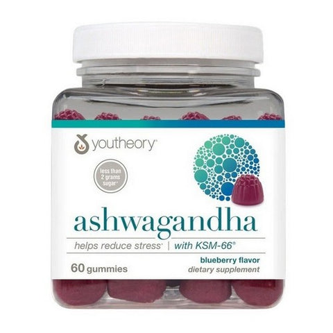 Youtheory, Ashwagandha Gummy, Blueberry 60 Count
