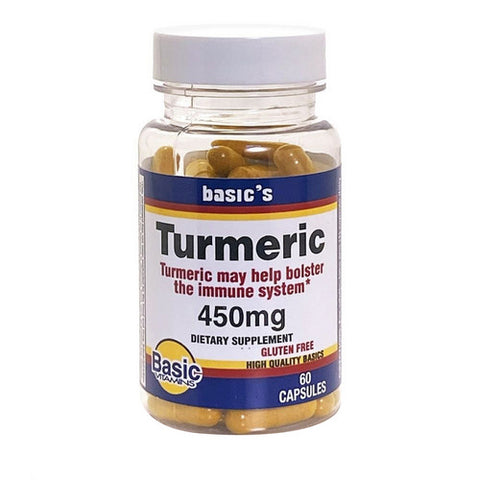 Basic Vitamins, Turmeric, 450 Mg, 60 Capsules