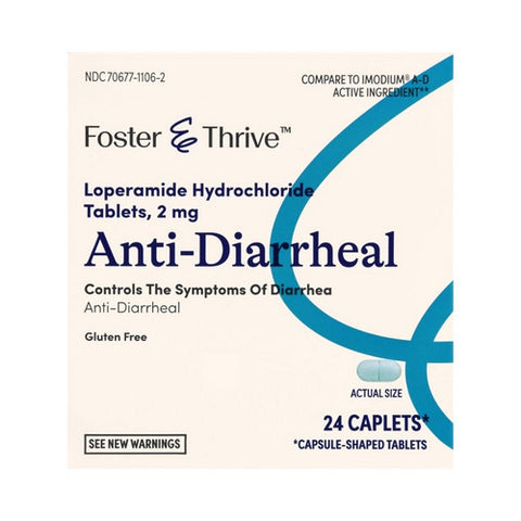 Foster And Thrive, Anti-Diarrheal Loperamide Hcl, 2 Mg, 24 Caps
