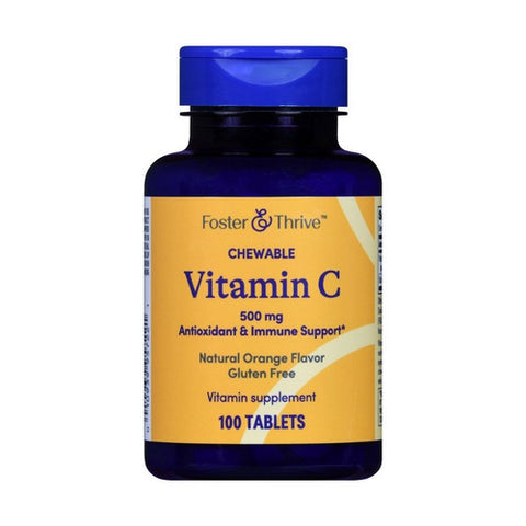 Foster And Thrive, Chewable Vitamin C Natural Orange, 500 Mg, 100 Tabs