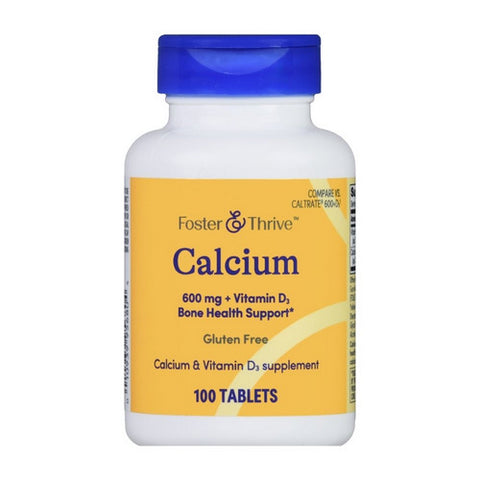 Foster And Thrive, Calcium Plus Vitamin D3, 600 Mg, 100 Tabs