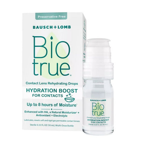 Purpose, Biotrue Hydrating Boost Contact Lens Rehydrating Drops, 0.33 Oz