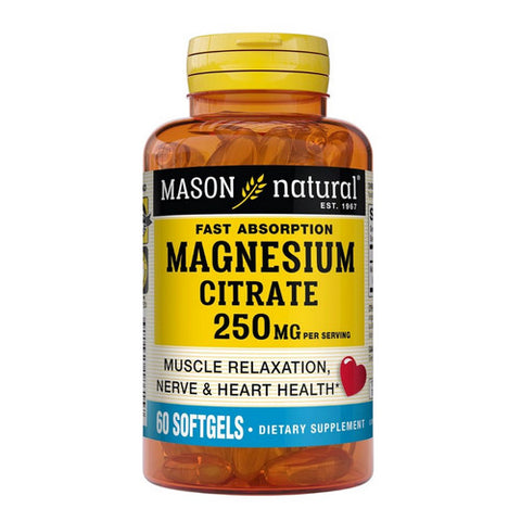 Mason, Natural Magnesium Citrate, 250 Mg, 60 Softgels