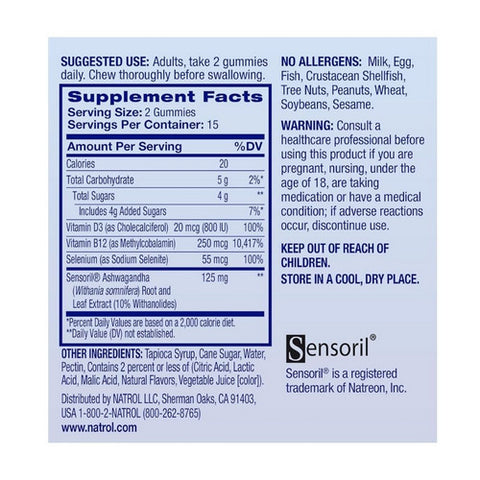 Natrol, Ashwagandha Complete Gummies Strawberry Zen, 30 Count