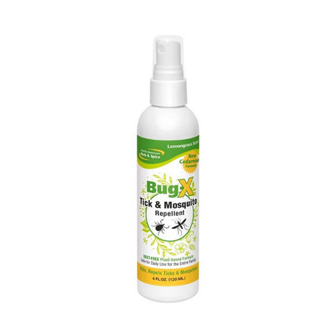 North American Herb & Spice, Bug X Tick And Mosquito Repellent Lemongrass, 4 Oz