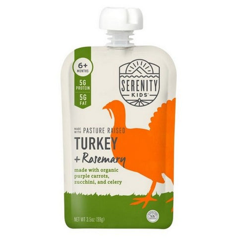 Serenity Kids, Pasture Raised Turkey Rosemary With Carrots Zucchini And Celery Pouch, 3.5 Oz (Case Of 6)