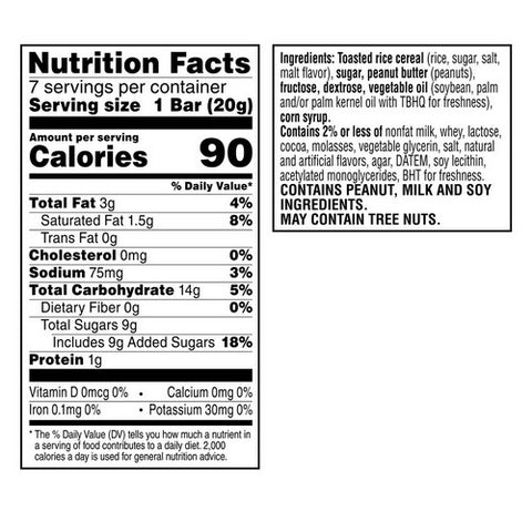 Kellogg's, Rice Krispies Treats Chocolatey Peanut Butter Squares, 4.9 Oz (Case Of 12)