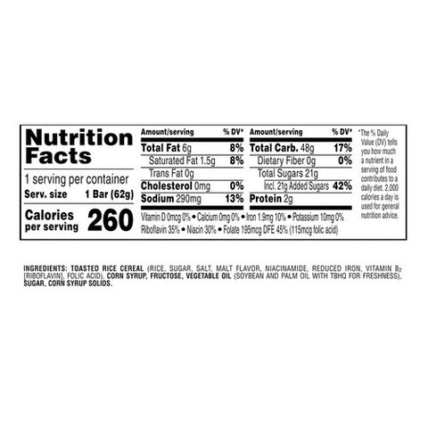 Kellogg's, Original Rice Krispies Marshmallow Squares, 2.2 Oz (Case Of 12)