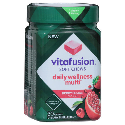 Vitafusion, Soft Chews Daily Wellness Multi Berry Fusion, 30 Count (Case Of 3)