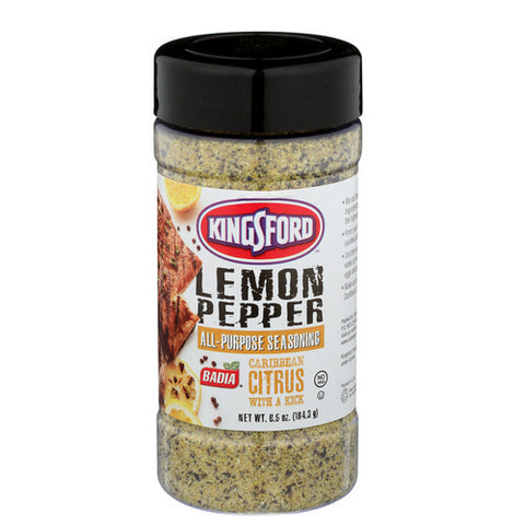 KingsFord, Lemon Pepper All Purpose Seasoning Caribbean Citrus With A Kick, 6.5 Oz (Case Of 6)