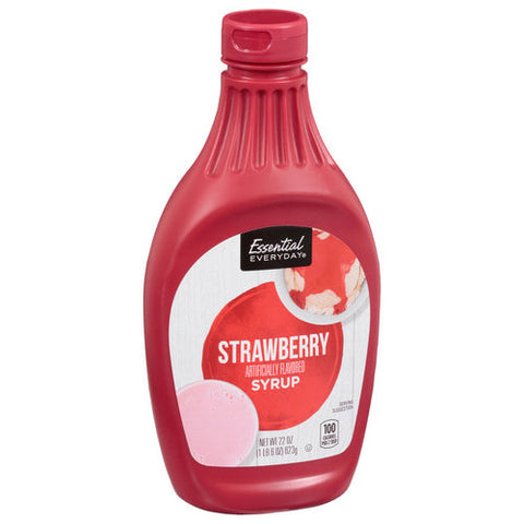 Strawberry Syrup 22 Oz (Case Of 6) by Essential Everyday