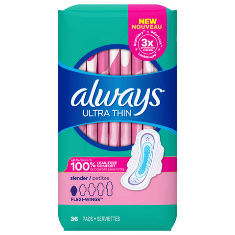 Always Discreet, Ultra Thin Pads with Flexi Wings Slender, 36 Count (Case Of 6)