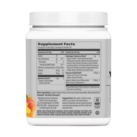 Sunwarrior, Peachy Mango Active Energy & Hydration, 10.05 Oz