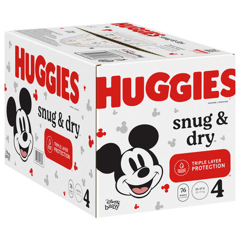 Huggies, Snug And Dry Baby Diapers Size 4, 76 Count (Case Of 1)