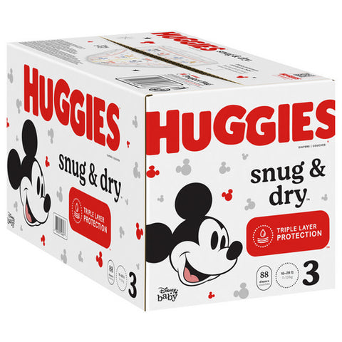 Huggies, Snug And Dry Baby Diapers Size 3, 88 Count (Case Of 1)