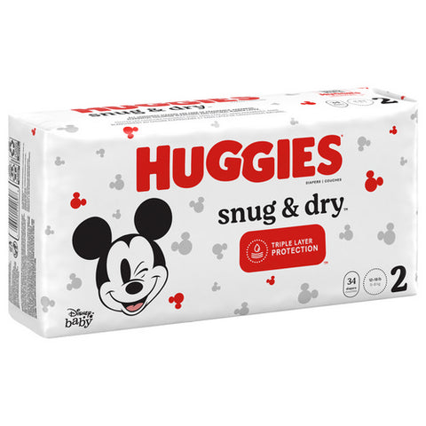 Huggies, Snug And Dry Baby Diapers Size 2, 34 Count (Case Of 4)