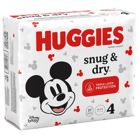 Huggies, Snug And Dry Baby Diapers Size 4, 27 Count (Case Of 4)