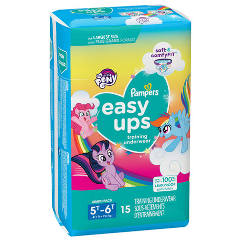 Pampers, Easy Ups Training Underwear Girls Size 7 5t-6t, 15 Count (Case Of 4)