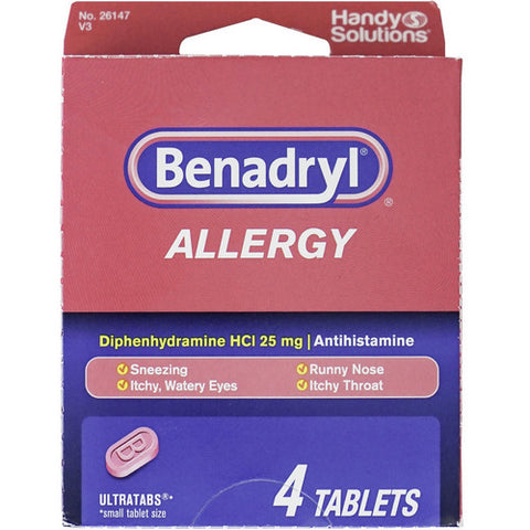 Benadryl, Allergy Relief Ultratabs Trial Size, 4 Count (Case Of 6)