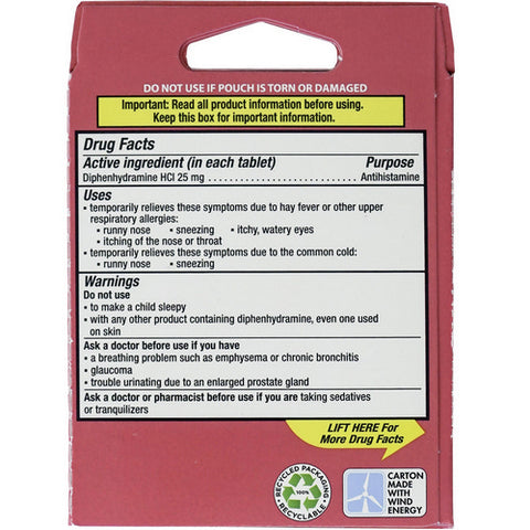 Benadryl, Allergy Relief Ultratabs Trial Size, 4 Count (Case Of 6)