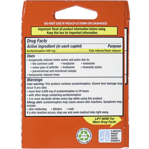 Tylenol, Extra Strength Caplets, 4 Count (Case Of 6)