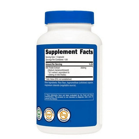 Nutricost, Milk Thistle Capsules, 1000 Mg, 120 Count