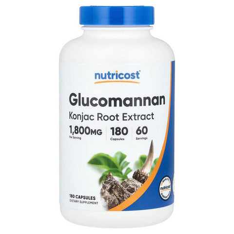 Nutricost, Glucomannan Capsules, 600 Mg, 180 Count