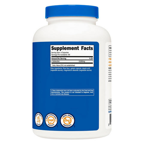 Nutricost, L-Isoleucine Capsules, 500 Mg, 240 Count