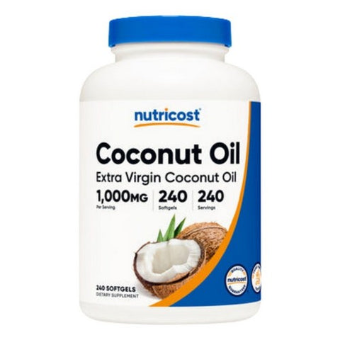 Nutricost, Coconut Oil Softgels, 1000 Mg, 240 Count