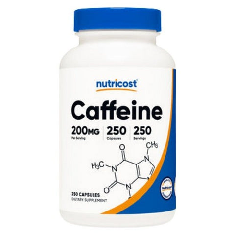 Nutricost, Natural Caffeine Capsules, 200 Mg, 250 Count