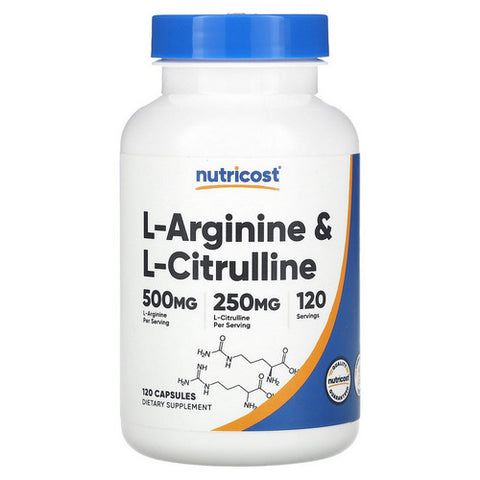 Nutricost, L-Arginine + L-Citrulline Capsules, 750 Mg, 120 Count