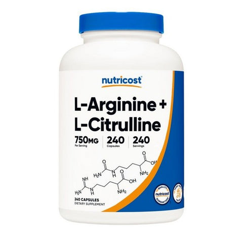 Nutricost, L-Arginine + L-Citrulline Capsules, 750 Mg, 240 Count