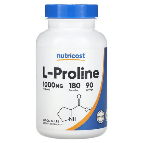 Nutricost, L-Proline Capsules, 500 Mg, 180 Count