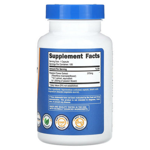 Nutricost, Passion Flower Extract Capsules, 375 Mg, 120 Count