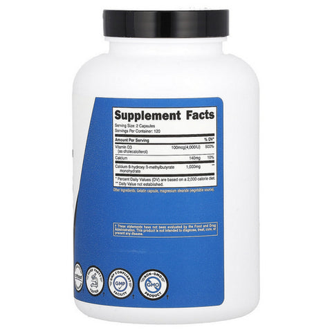 Nutricost, HMB Capsules With Vitamin D3, 1000 Mg, 240 Count