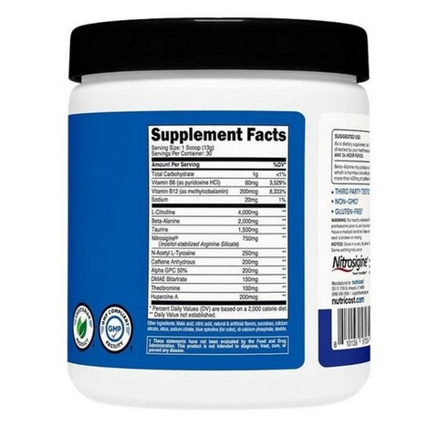 Nutricost, Preworkout Complex Blue Raspberry, 30 Serving