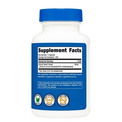 Nutricost, Sulforaphane Glucosinolate Capsules, 50 Mg, 120 Count