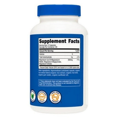 Nutricost, Triple Magnesium Complex Capsules, 300 Mg, 120 Count