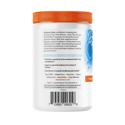 Doctors Best, Prebiotic Powder Sunfiber, 210 Grams