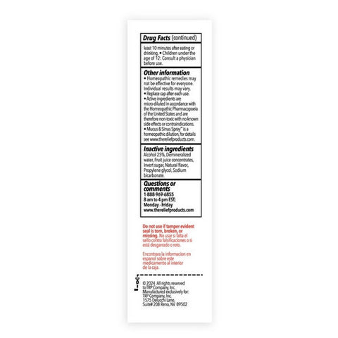 The Relief Products, Mucus And Sinus Spray, 0.67 Oz