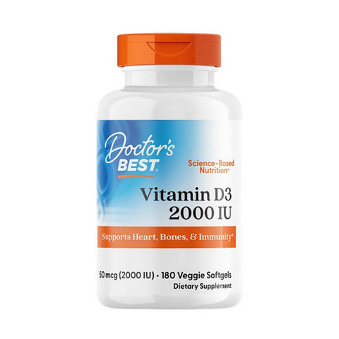 Doctors Best, Vitamin D3, 50 Mcg, 180 Veggie Softgels