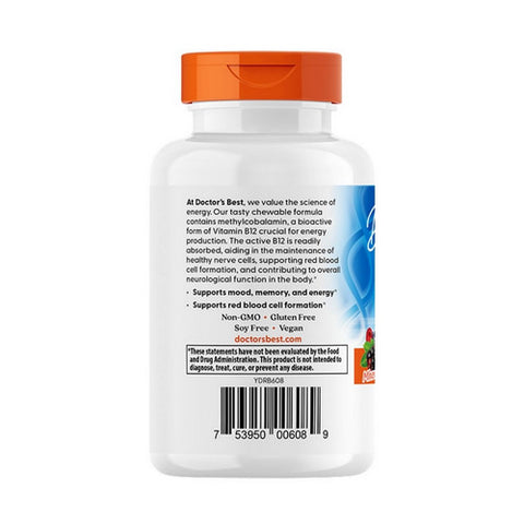 Doctors Best, Chewable Fully Active B12, 5000 mcg, 60 Tablets