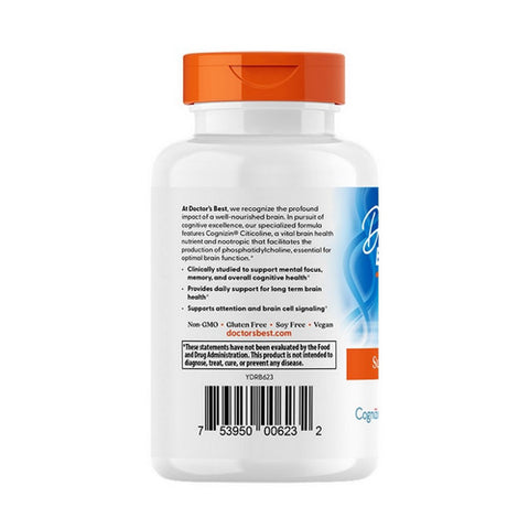 Doctors Best, Citicoline CDP-Choline with Cognizin, 250mg, 60 VegCaps