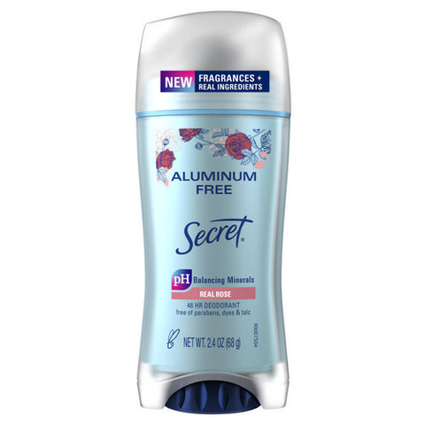 Secret, Secret Aluminum Free Deodorant For Women Rose, 2.4 Oz (Case Of 3)