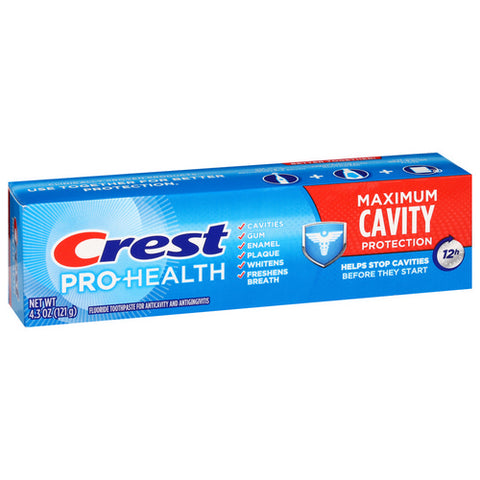 Crest, Crest Pro Health Maximum Cavity Protection Toothpaste, 4.3 Oz (Case Of 12)