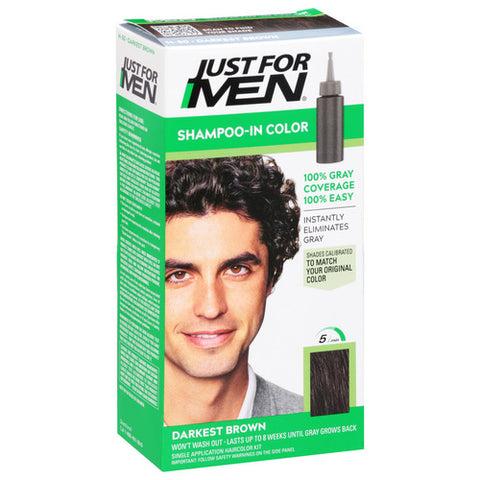 Just For Men, Darkest Brown Shampoo In Color, 1 Count (Case Of 3)